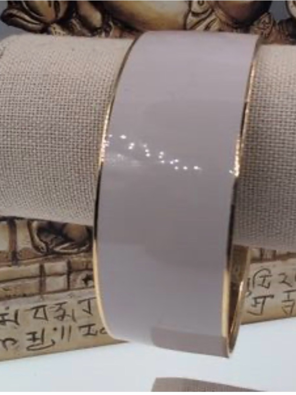 J. Crew Grey and Gold Enamel Bangle Bracelet